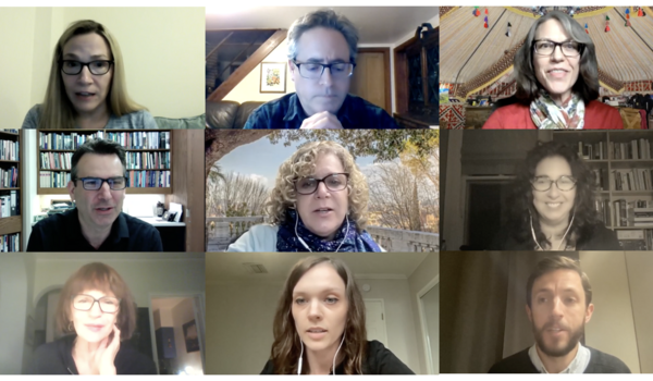 Image of faculty and administrators representing REEES master's programs at December 2021 webinar